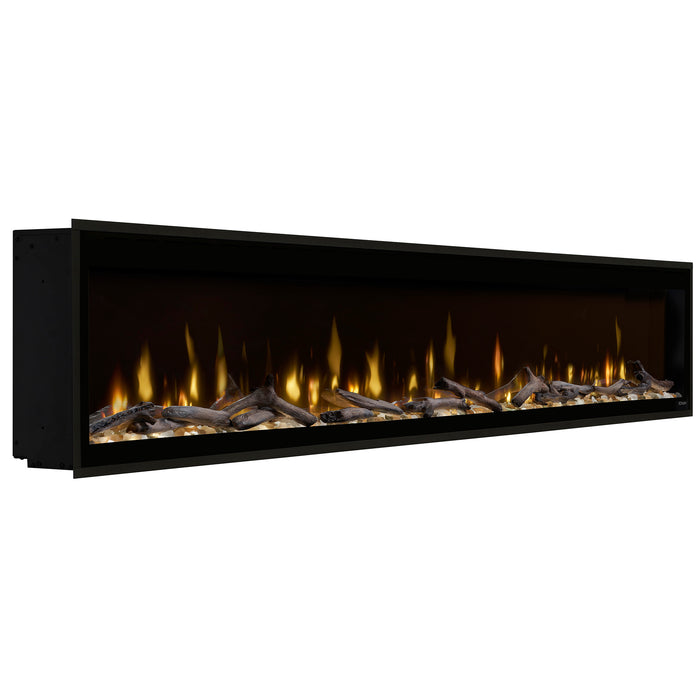 Dimplex Ignite Evolve 100-Inch Built-In Linear Electric Fireplace With Tumbled Glass & Driftwood Media - EVO100