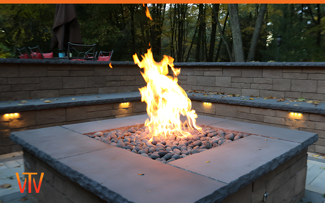 Warming Trends 48x48x18-Inch Crossfire Square Aluminum Frame With Concrete Board Attached Ready To Finish Fire Pit Kit