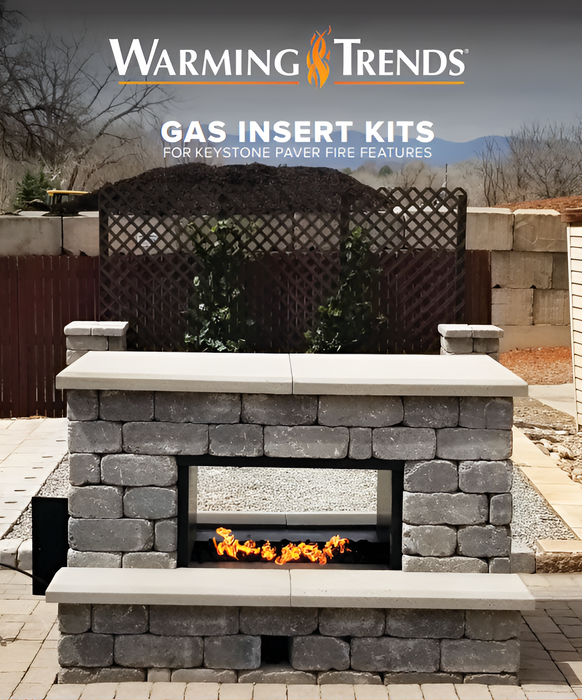 Warming Trends Keystone Stonegate Specialized Paver Fire Pit Kit With Crossfire Original Brass Burner & Square Aluminum Plate