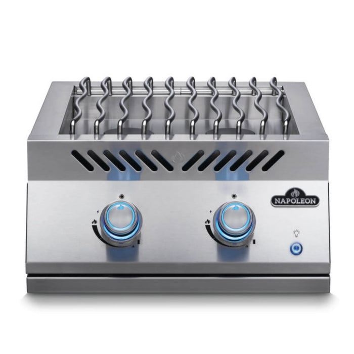 Napoleon 18 Inch Built-In 700 Series Dual Range Top Burner With Stainless Steel Cover