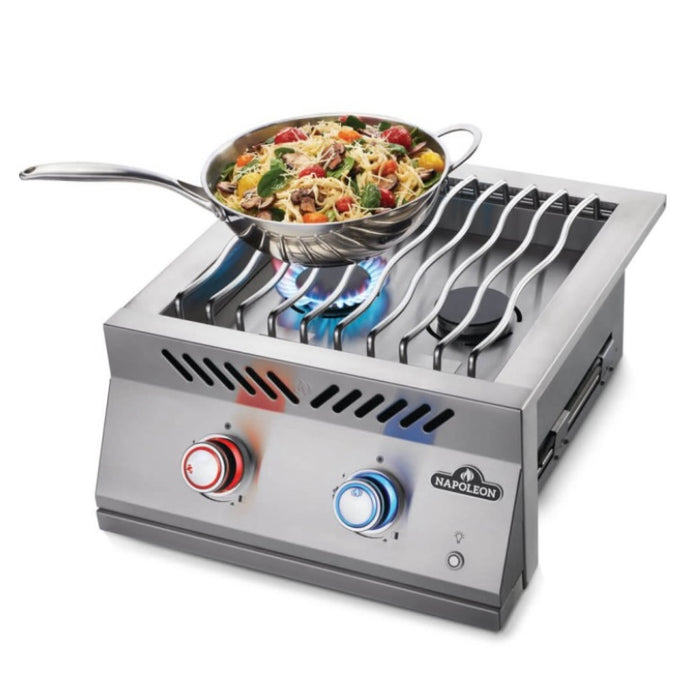 Napoleon 18 Inch Built-In 700 Series Dual Range Top Burner With Stainless Steel Cover