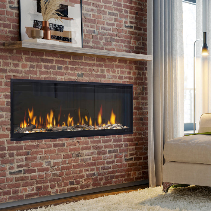 Dimplex Ignite Evolve 50-Inch Built-In Linear Electric Fireplace With Tumbled Glass & Driftwood Media - EVO50