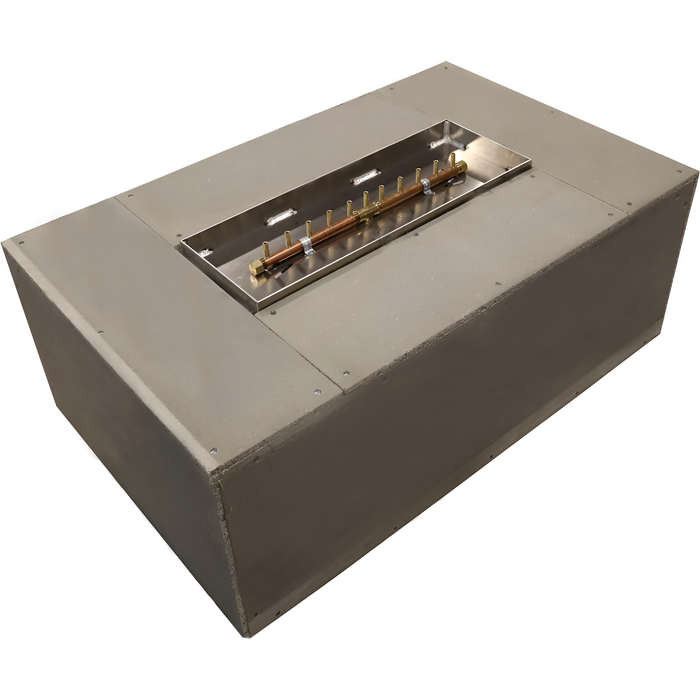 Warming Trends 48x30x18-Inch Crossfire FR Rectangular Linear Aluminum Frame With Concrete Board Attached Ready-To-Finish Fire Pit Kit