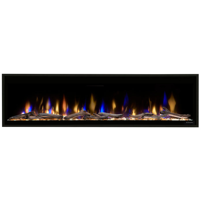 Dimplex Ignite Evolve 60-Inch Built-In Linear Electric Fireplace With Tumbled Glass & Driftwood Media - EVO60