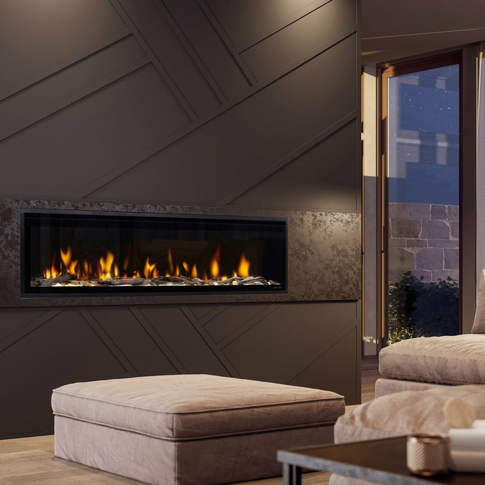 Dimplex Ignite Evolve 60-Inch Built-In Linear Electric Fireplace With Tumbled Glass & Driftwood Media - EVO60