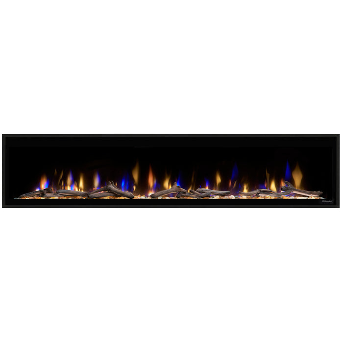 Dimplex Ignite Evolve 74-Inch Built-In Linear Electric Fireplace With Tumbled Glass & Driftwood Media - EVO74