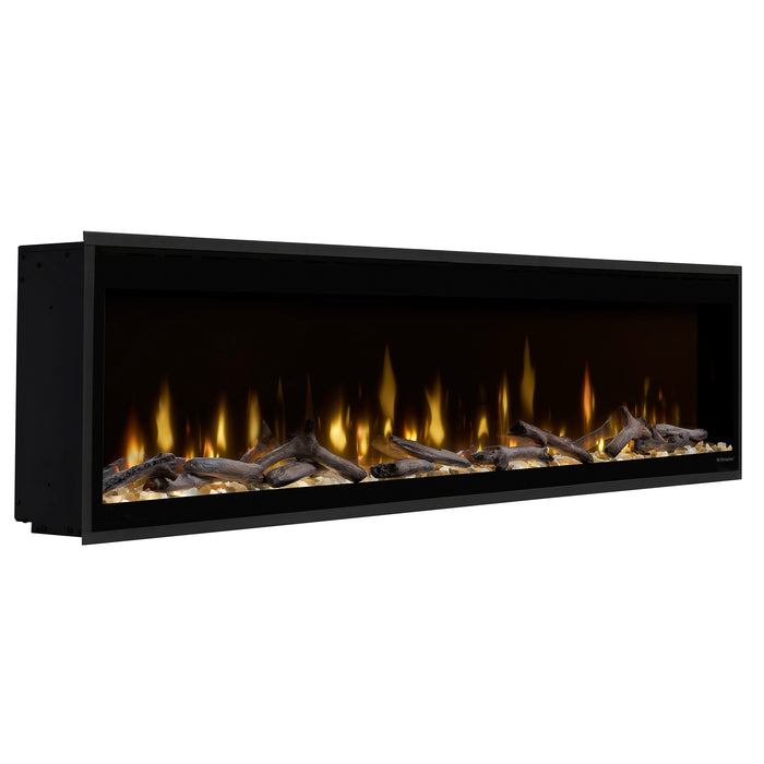 Dimplex Ignite Evolve 74-Inch Built-In Linear Electric Fireplace With Tumbled Glass & Driftwood Media - EVO74