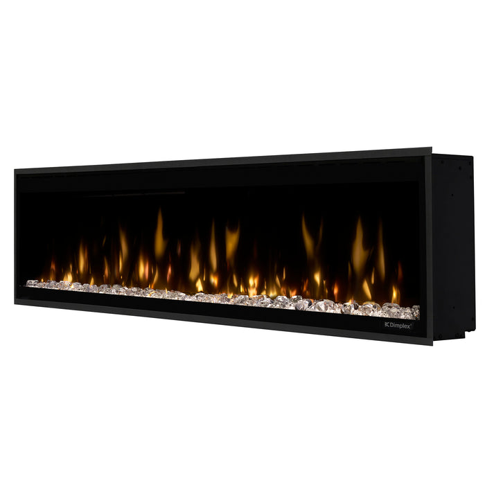 Dimplex Ignite Evolve 74-Inch Built-In Linear Electric Fireplace With Tumbled Glass & Driftwood Media - EVO74