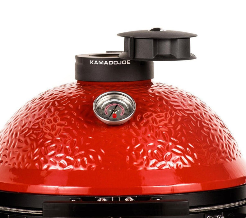 Kamado Joe 18-Inch Red Classic Joe II Ceramic Charcoal Grill With Cart Bundle - KJ23RHC