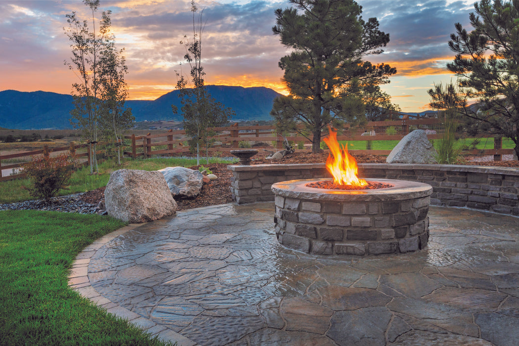 Warming Trends 42x18-Inch Crossfire Circular Aluminum Frame With Concrete Board Attached Ready To Finish Fire Pit Kit