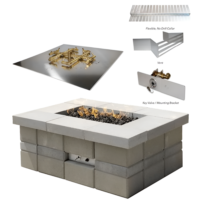 Warming Trends Two-Piece 9x4-Inch Fire Pit Vents For Warming Trends Prescott Specialized Gas Insert Kit - VENTPS