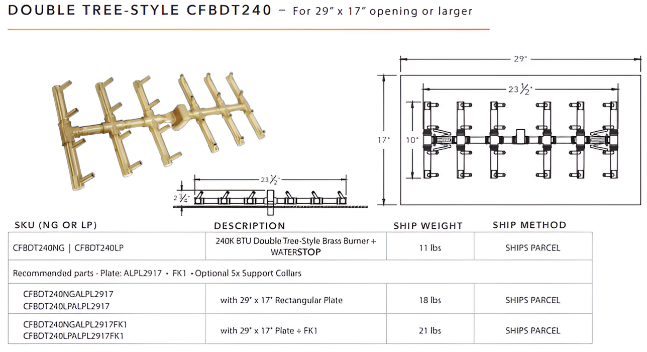 Ultimate Crossfire Bundle: Warming Trends Crossfire CFBDT Double Tree-Style Brass Burner Bundle