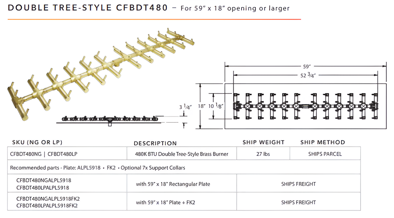 Ultimate Crossfire Bundle: Warming Trends Crossfire CFBDT Double Tree-Style Brass Burner Bundle