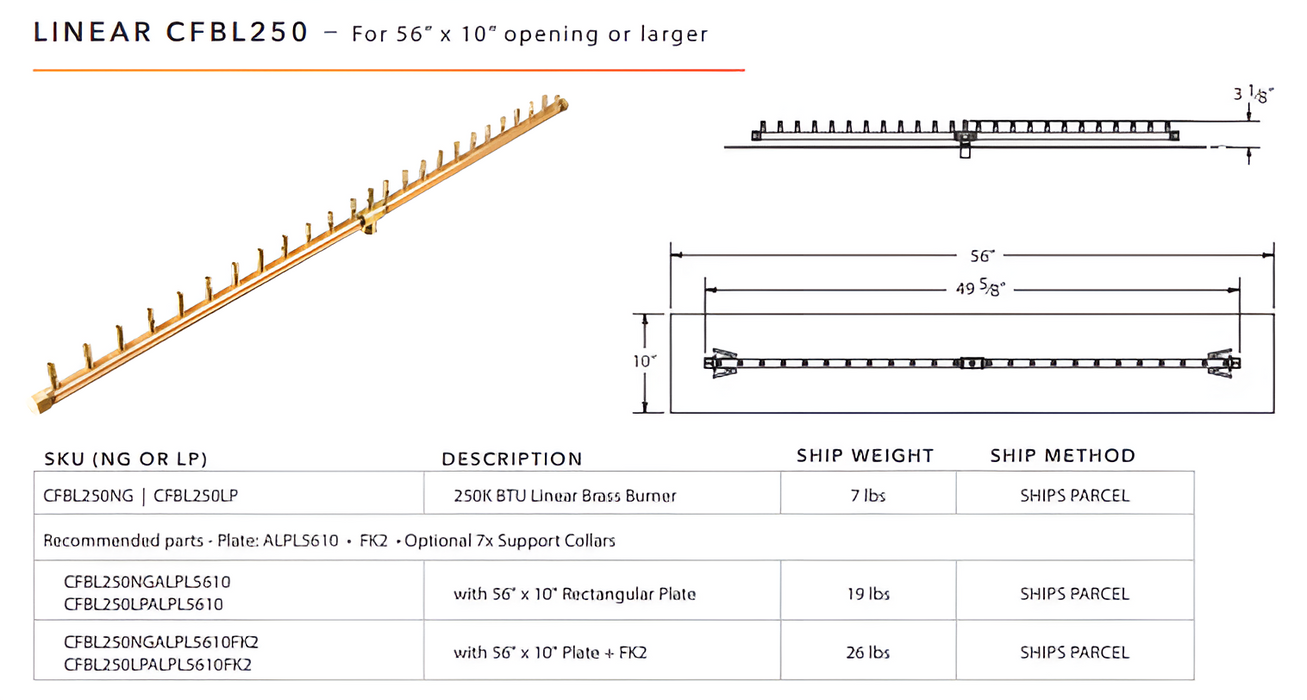 Ultimate Crossfire Bundle: Warming Trends Crossfire CFBL Linear Brass Burner Bundle