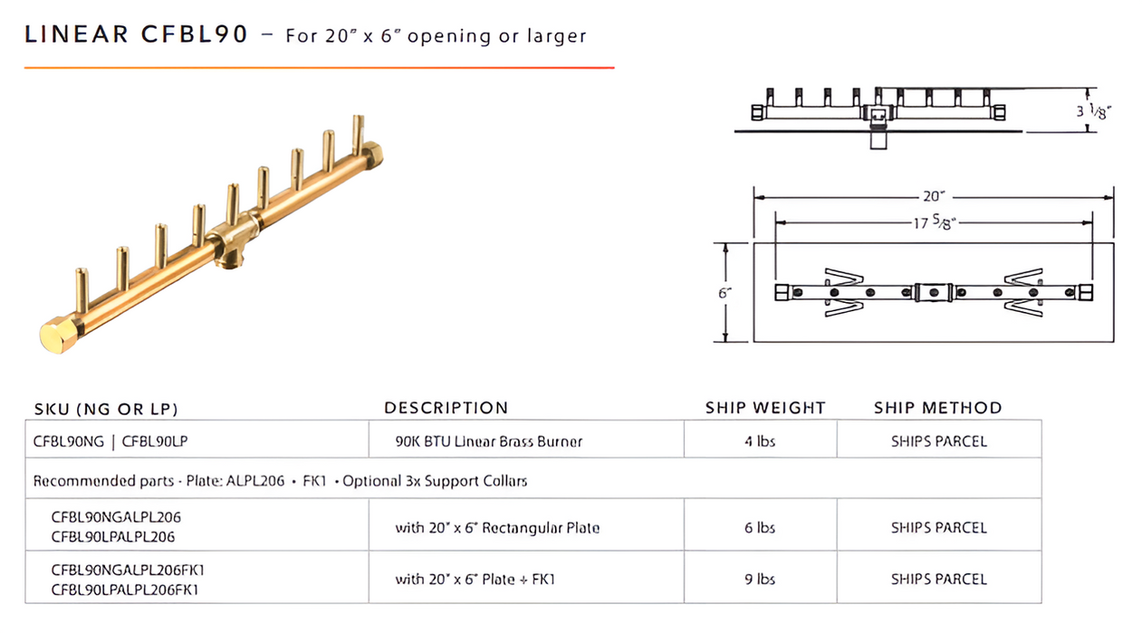 Ultimate Crossfire Bundle: Warming Trends Crossfire CFBL Linear Brass Burner Bundle