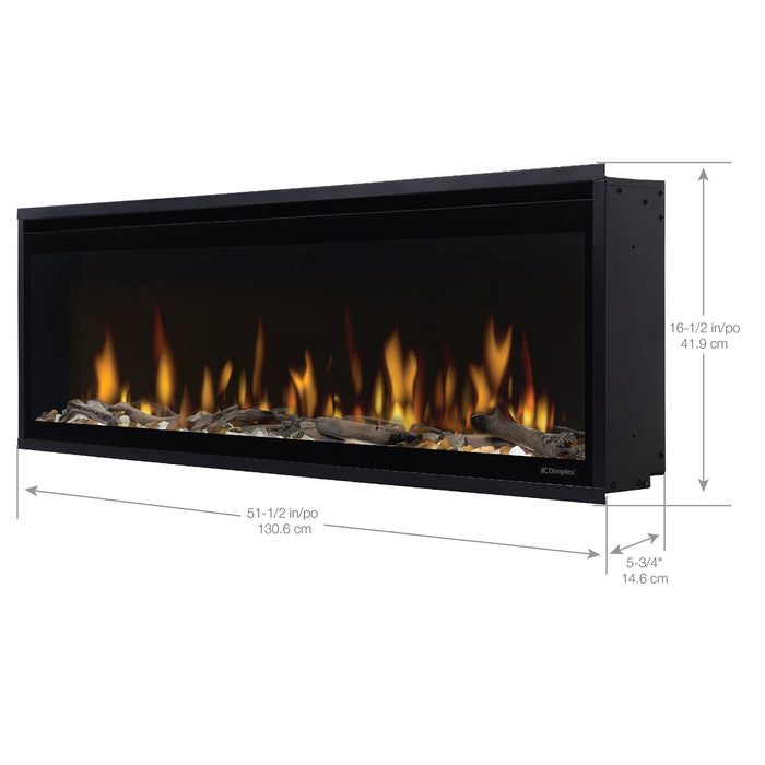 Dimplex Ignite Evolve 50-Inch Built-In Linear Electric Fireplace With Tumbled Glass & Driftwood Media - EVO50