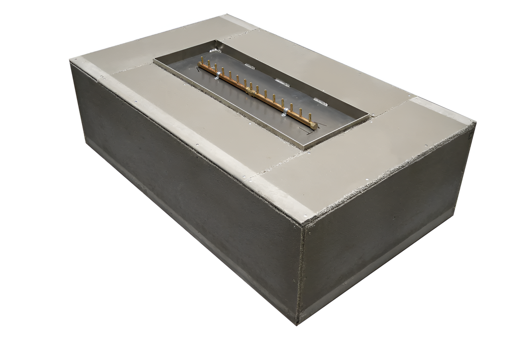 Warming Trends 60x36x18-Inch Crossfire FR Rectangular Linear Aluminum Frame With Concrete Board Attached Ready-To-Finish Fire Pit Kit