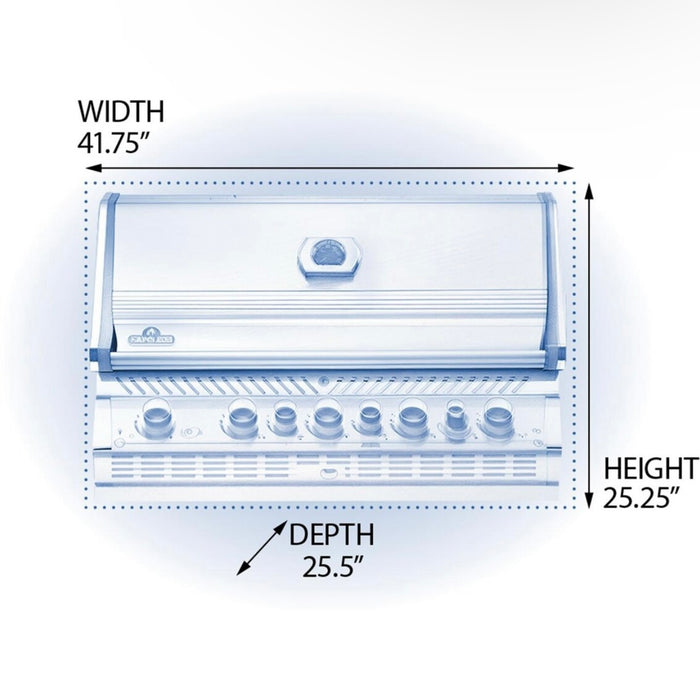 Napoleon Prestige PRO 665 Built-In Gas Grill With Infrared Rear Burner & Rotisserie Kit