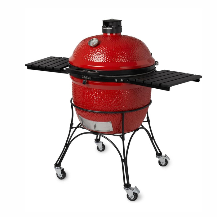 Kamado Joe 24-Inch Red Big Joe II Ceramic Charcoal Grill With Cart Bundle - BJ24RHC