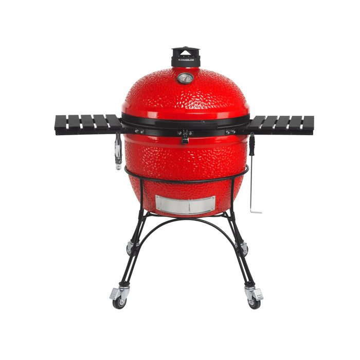 Kamado Joe 24-Inch Red Big Joe II Ceramic Charcoal Grill With Cart Bundle - BJ24RHC