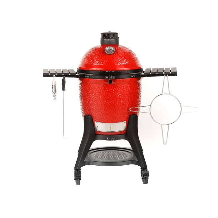 Kamado Joe 18-Inch Red Classic Joe III Ceramic Charcoal Grill With Cart Bundle - KJ15040921