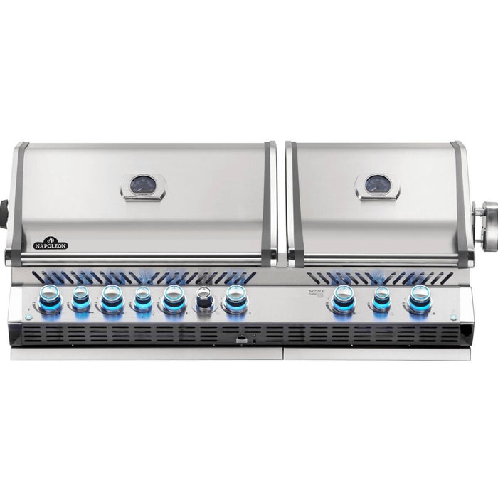 Napoleon Prestige PRO 825 Built-In Gas Grill With Infrared Rear Burner & Infrared Sear Burners & Rotisserie Kit