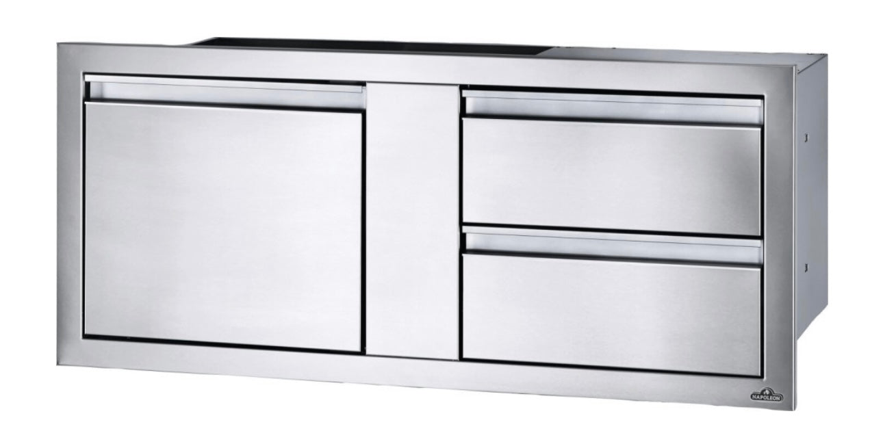 Napoleon Built-In 42" X 16" Single Door and Double Drawer Cabinet - BI-4216-1D2DR