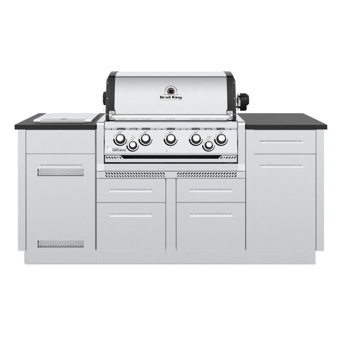 Broil King Imperial S 590i 5-Burner Natural Gas Grill Center With Rotisserie, & Side Burner - Stainless Steel - 896847