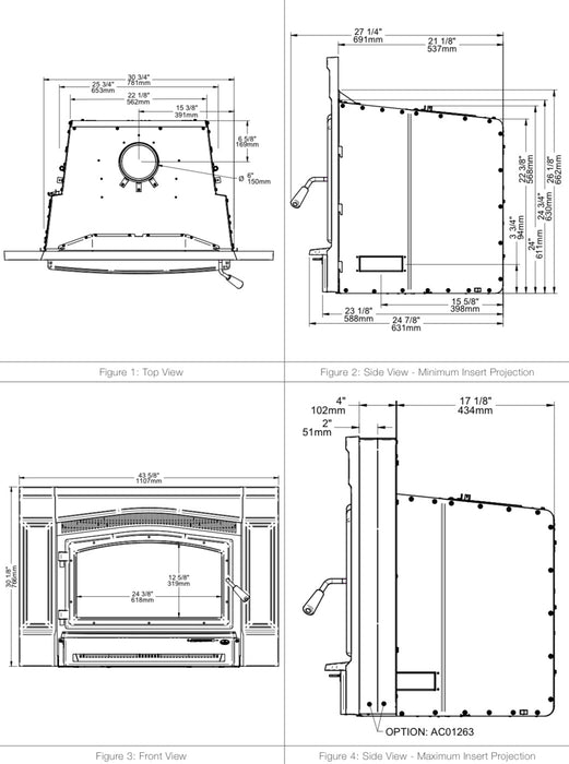 Osburn 44-Inch Matrix 2700 Wood Burning Fireplace Insert - OB02700