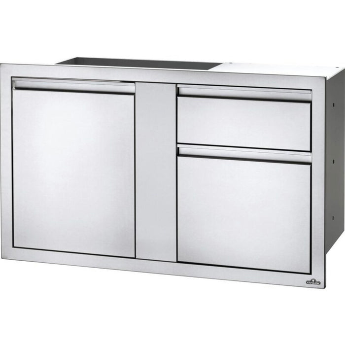 Napoleon Built-In 42"X 24" Large Door & Waste Bin Drawer & Paper Towel Holder Combo - BI-4224-1D1W