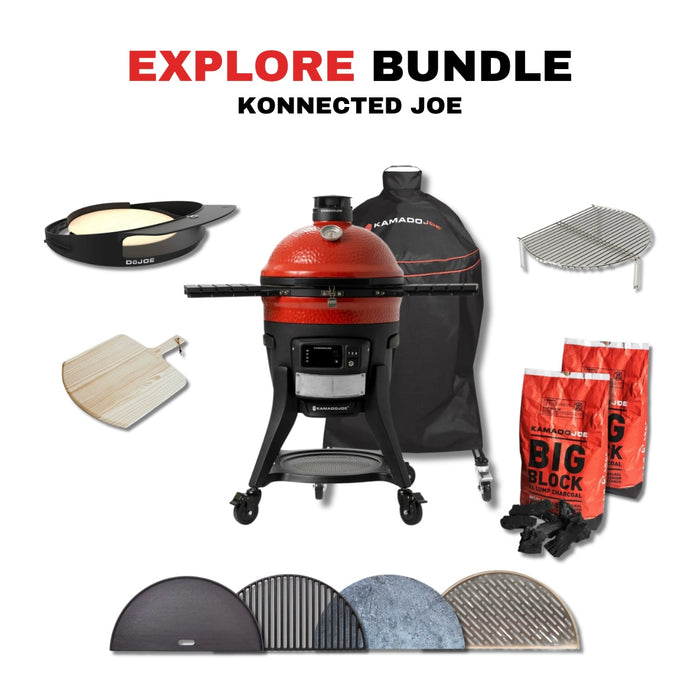 Kamado Joe Konnected Joe Auto-Ignition and Temperature Control Digital Charcoal Grill and Smoker Bundle - KJ15041123