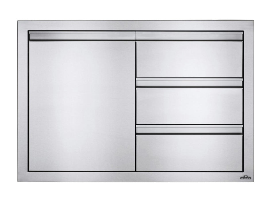 Napoleon 36-Inch Stainless Steel Single Door and Triple Drawer - BI-3624-1D3DR