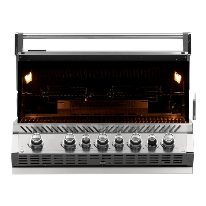 Napoleon Prestige PRO 665 Built-In Gas Grill With Infrared Rear Burner & Rotisserie Kit