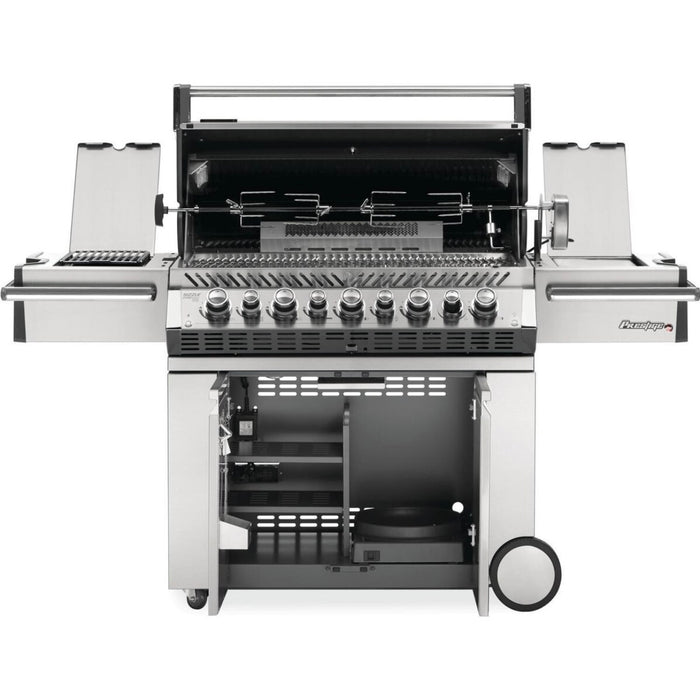 Napoleon Prestige PRO 665 Gas Grill With Infrared Rear Burner, Infrared Side Burner, & Rotisserie Kit