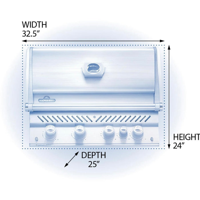 Napoleon Prestige PRO 500 Built-In Gas Grill With Infrared Rear Burner & Rotisserie Kit