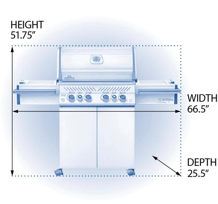 Napoleon Prestige PRO 500 Gas Grill With Infrared Rear Burner, Infrared Side Burners, & Rotisserie Kit