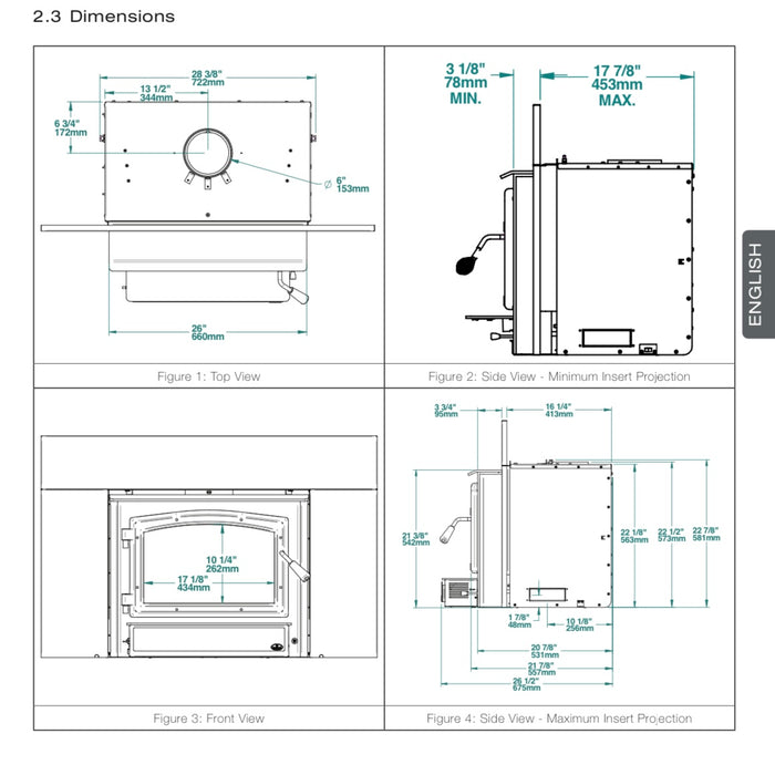 Osburn 28-Inch 2000 Wood Burning Fireplace Insert With 30% Tax Credit Eligibility - OB02016