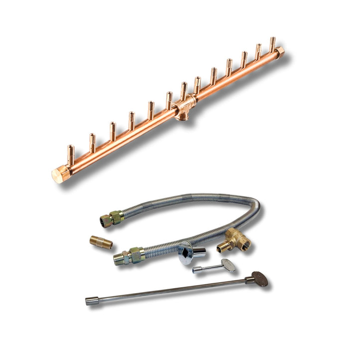 Warming Trends 130K BTU Crossfire CFBL Linear Brass Burner With Waterstop