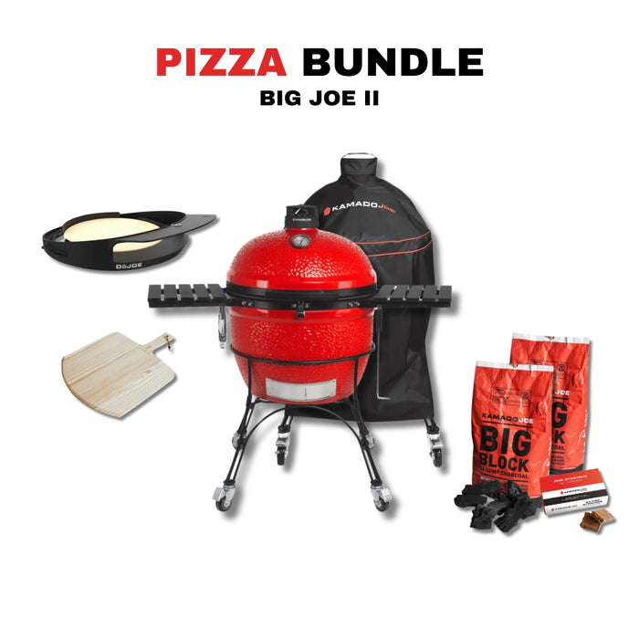 Kamado Joe 24-Inch Red Big Joe II Ceramic Charcoal Grill With Cart Bundle - BJ24RHC