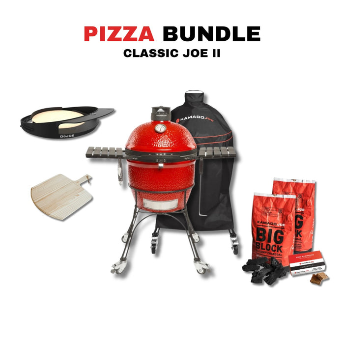 Kamado Joe 18-Inch Red Classic Joe II Ceramic Charcoal Grill With Cart Bundle - KJ23RHC