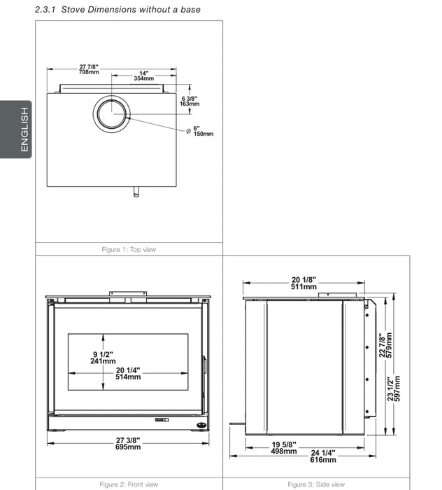 Osburn 28-Inch Inspire 2000 Wood Burning Stove With 30% Tax Credit Eligibility - OB02042