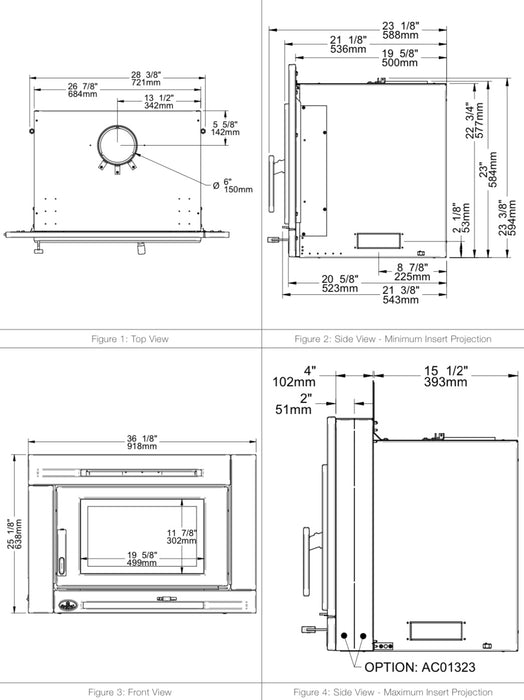 Osburn Osburn 36-Inch Matrix Wood Burning Fireplace Insert With 30% Tax Credit Eligibility - OB02028