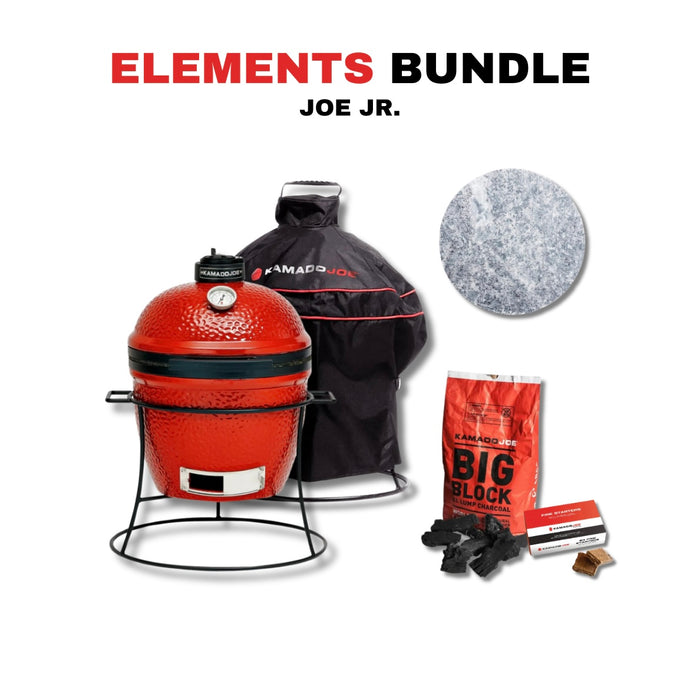 Kamado Joe 13-Inch Red Joe Jr. Ceramic Charcoal Grill With Stand Bundle - KJ13RH