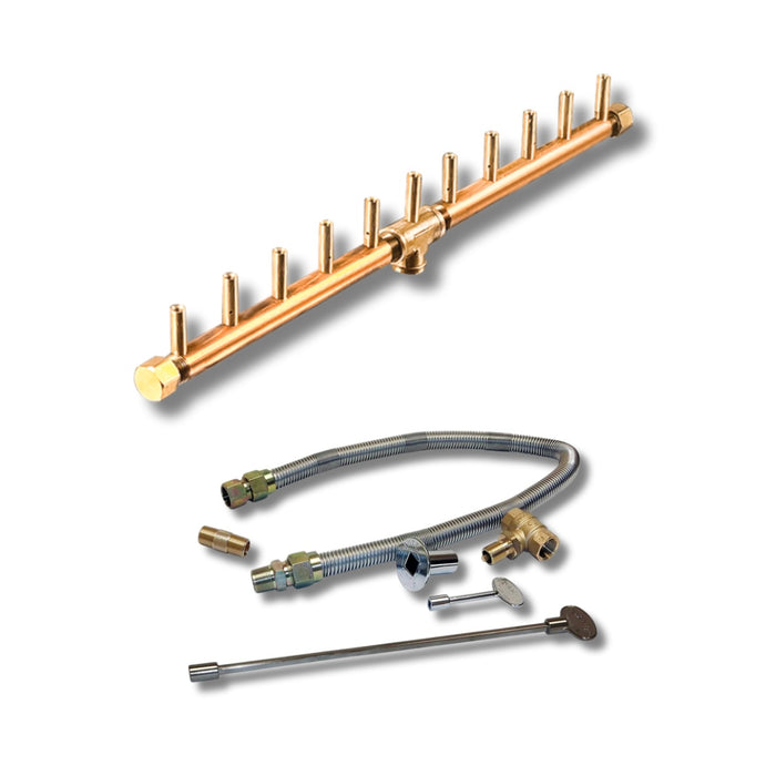 Warming Trends 110K BTU Crossfire CFBL Linear Brass Burner With Waterstop