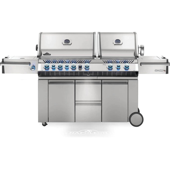 Napoleon Prestige PRO 825 Gas Grill With Infrared Rear Burner, Double Infrared Sear Burner, Side Burner, & Rotisserie Kit