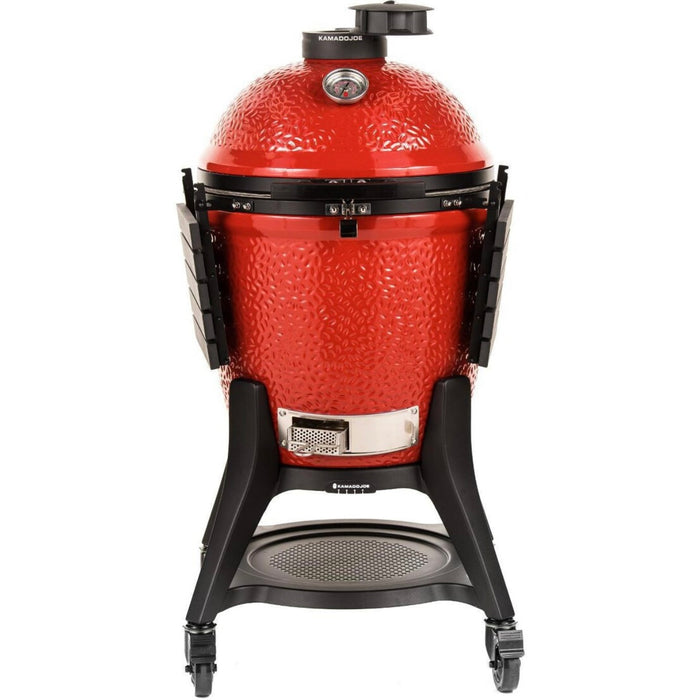 Kamado Joe 18-Inch Red Classic Joe III Ceramic Charcoal Grill With Cart Bundle - KJ15040921