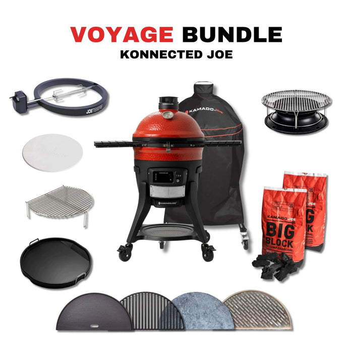 Kamado Joe Konnected Joe Auto-Ignition and Temperature Control Digital Charcoal Grill and Smoker Bundle - KJ15041123