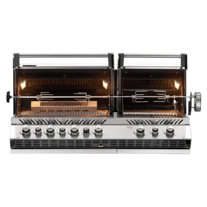 Napoleon Prestige PRO 825 Built-In Gas Grill With Infrared Rear Burner & Infrared Sear Burners & Rotisserie Kit