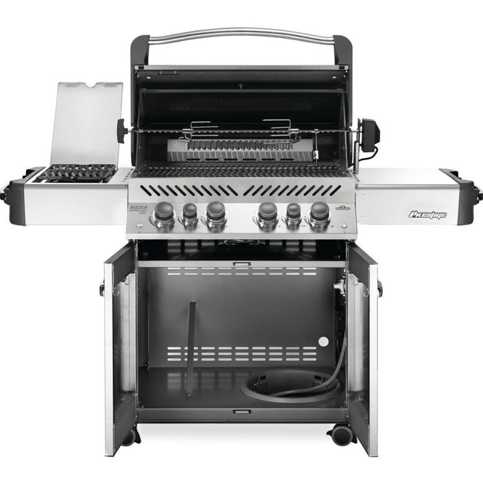 Napoleon Black Prestige 500 Gas Grill With Infrared Rear Burner, Infrared Side Burner, & Rotisserie Kit