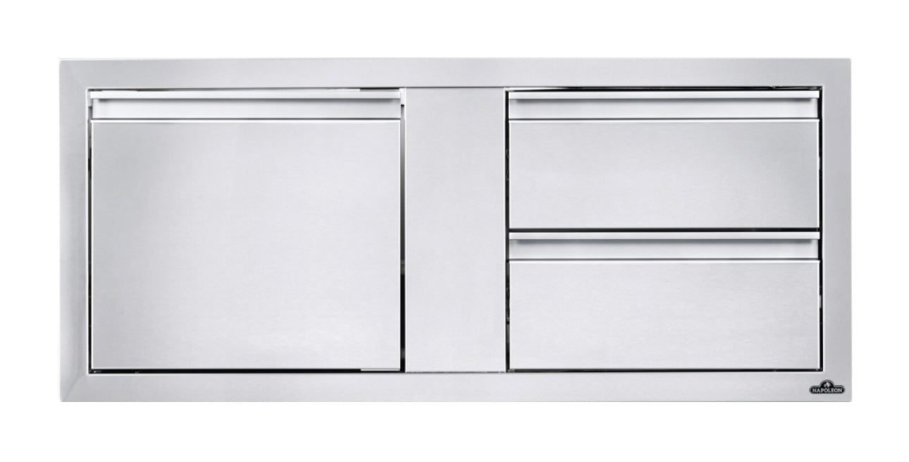 Napoleon Built-In 42" X 16" Single Door and Double Drawer Cabinet - BI-4216-1D2DR